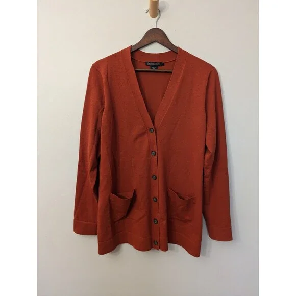 Pendleton Womens Silk Colby Cardigan Button Front Pockets Mid Weight Large NWOT - Picture 1 of 9